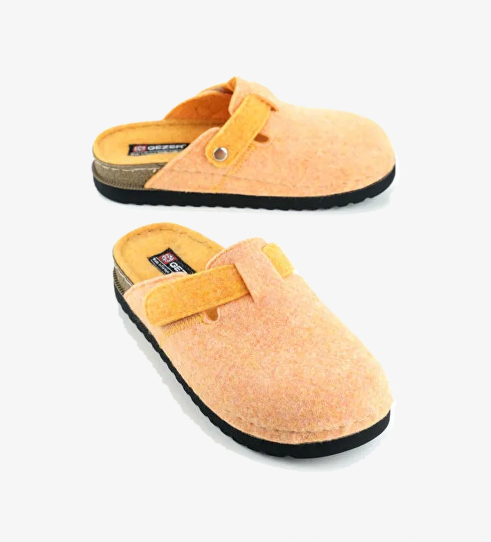 Kadın Kışlık Rahat Taban Cırtlı Ayarlanabilir Keçe Ev Bahçe Terlik - Görsel 1