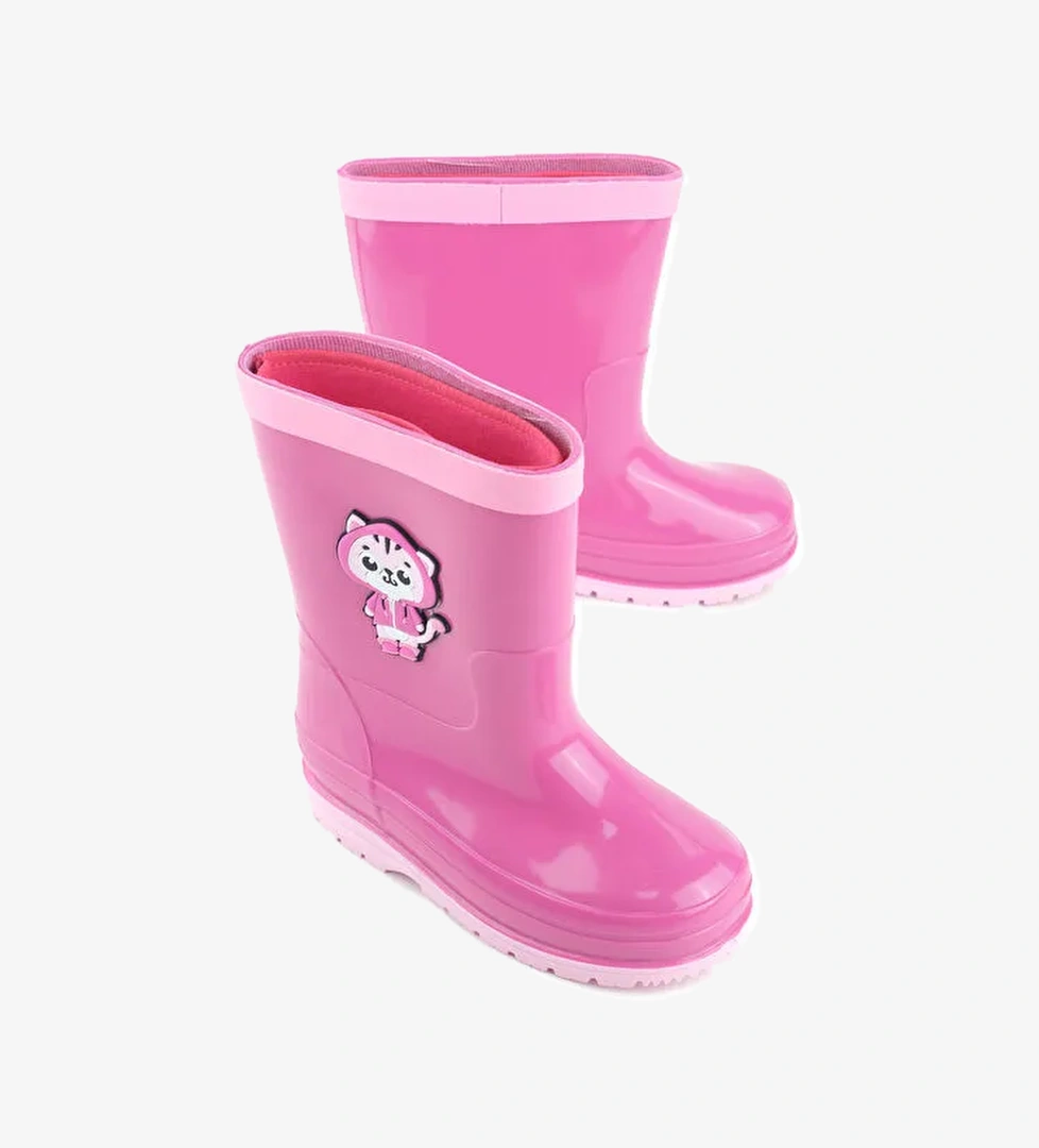 Kız Çocuk Kışlık İçinde Çıkarılabilir Ek Çoraplı Su Geçirmez Yağmur Bot Çizme - Görsel 1