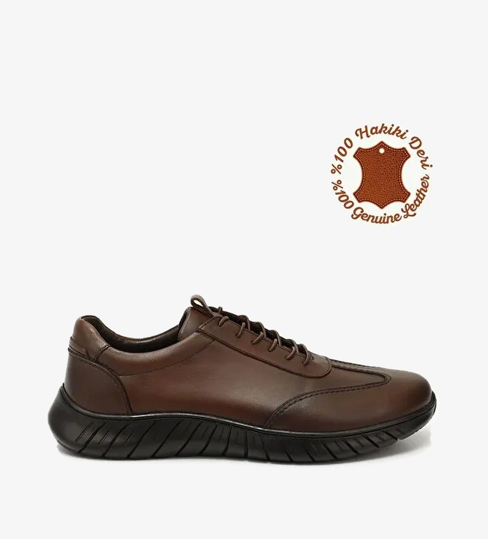 TABA Hakiki Deri Yuvarlak Burun Günlük Bağcıklı Erkek Sneaker 42600