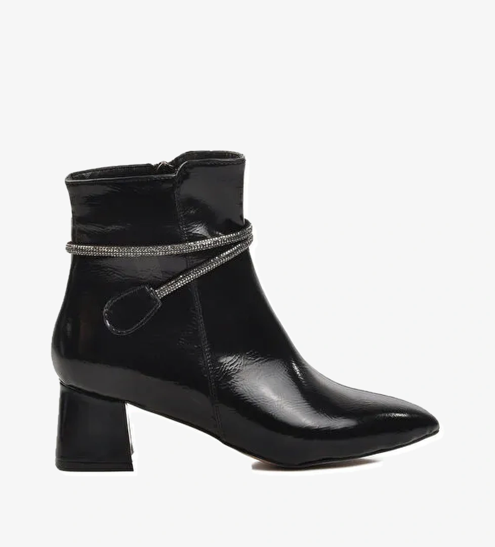 Siyah Rugan İçi Polarlı Kadın Topuklu Bot 267