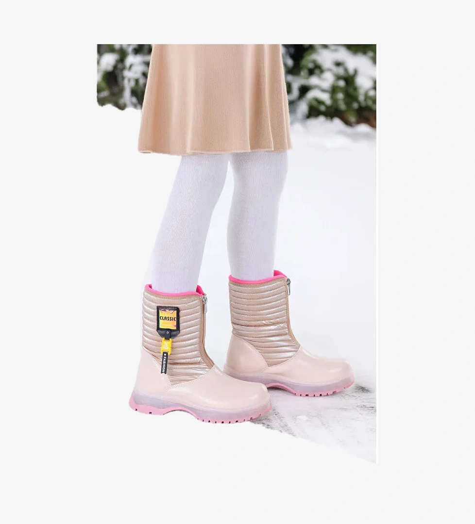 Mesan Çatlak Fermuarlı Günlük Kız Çocuk Bot Ayakkabı