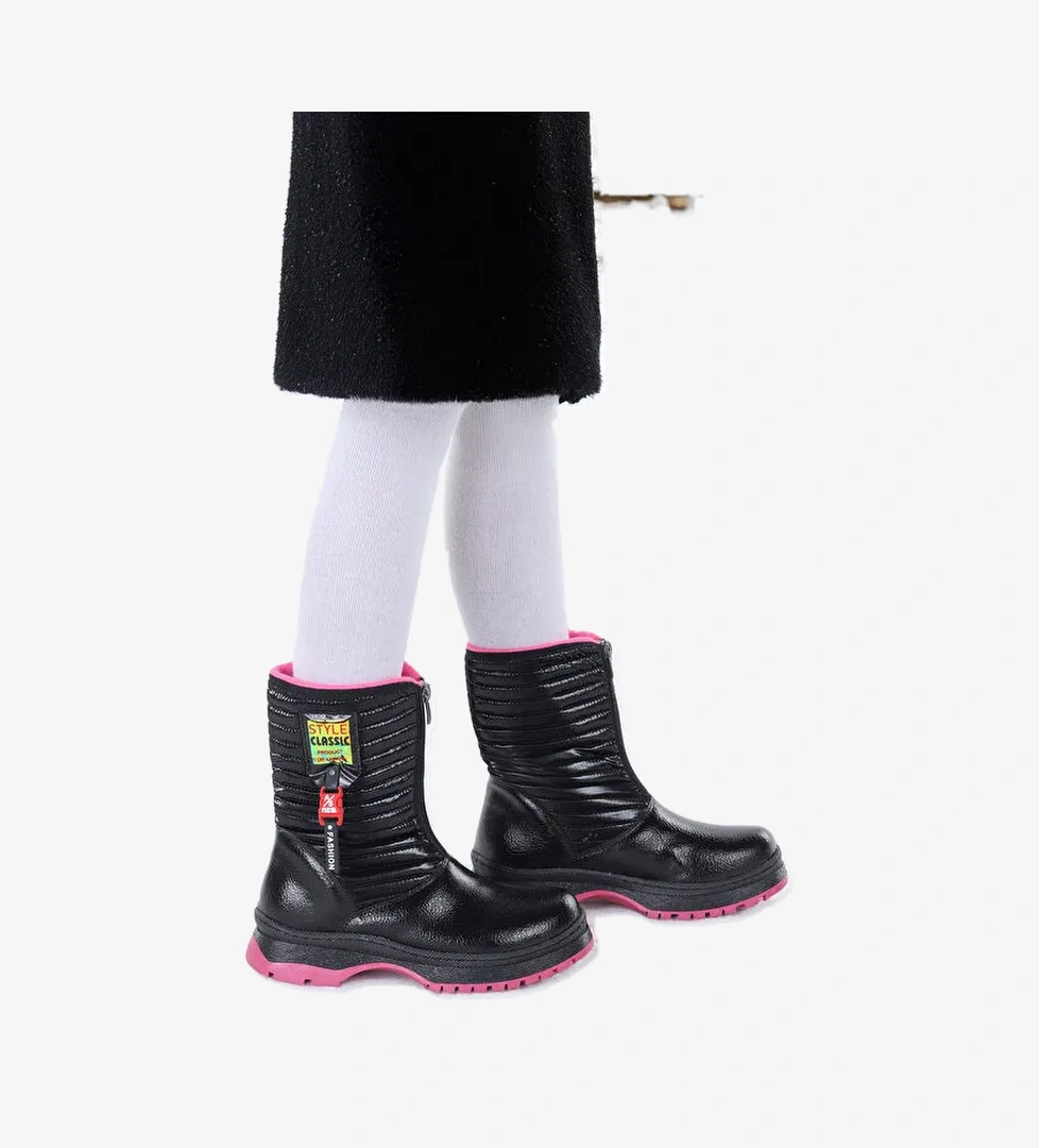 Fermuarlı Günlük Kız Çocuk Bot Ayakkabı