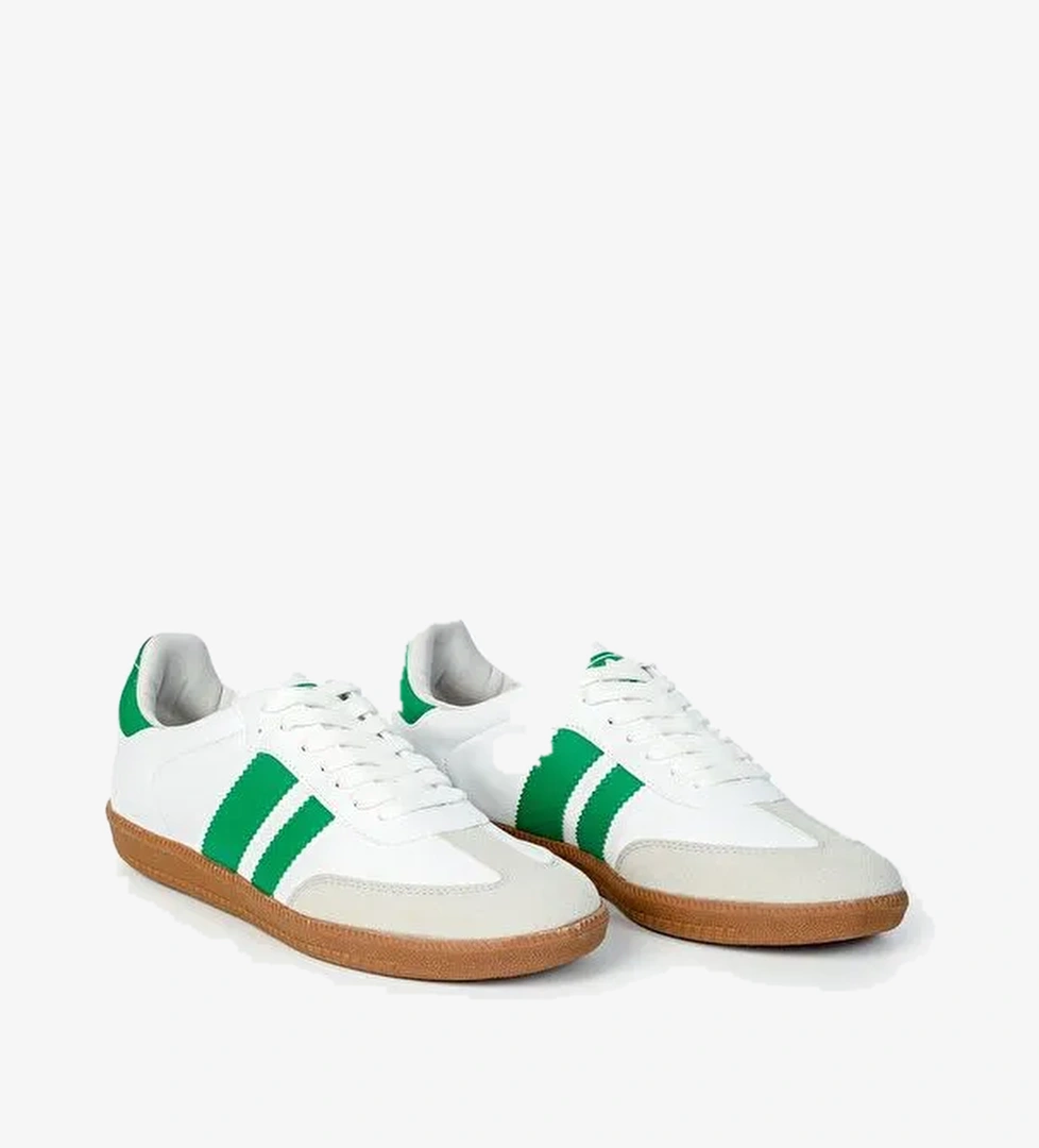 Yuvarlak Burunlu Bağcıklı Şeritli Erkek Spor Ayakkabı