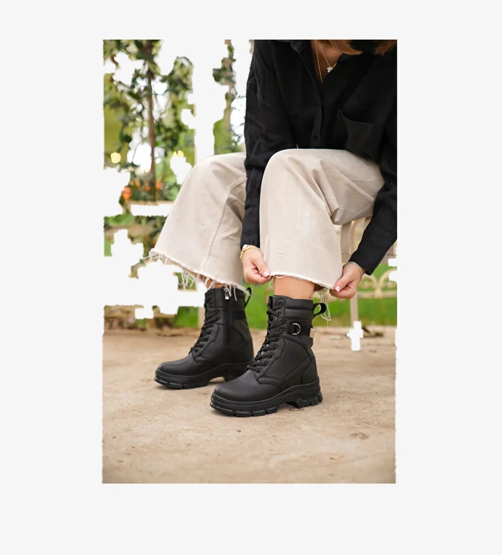 D529 Soğuk Geçirmez Kadın Günlük Ortopedik Kışlık Bot - Görsel 1