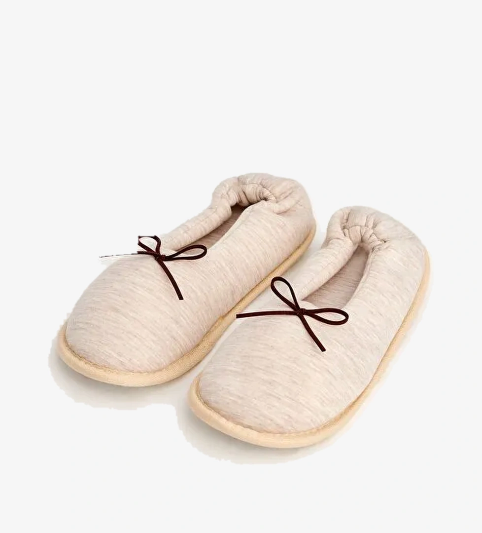 PURE - Kurdeleli Kadın Ev İçi Ayakkabı - Görsel 1