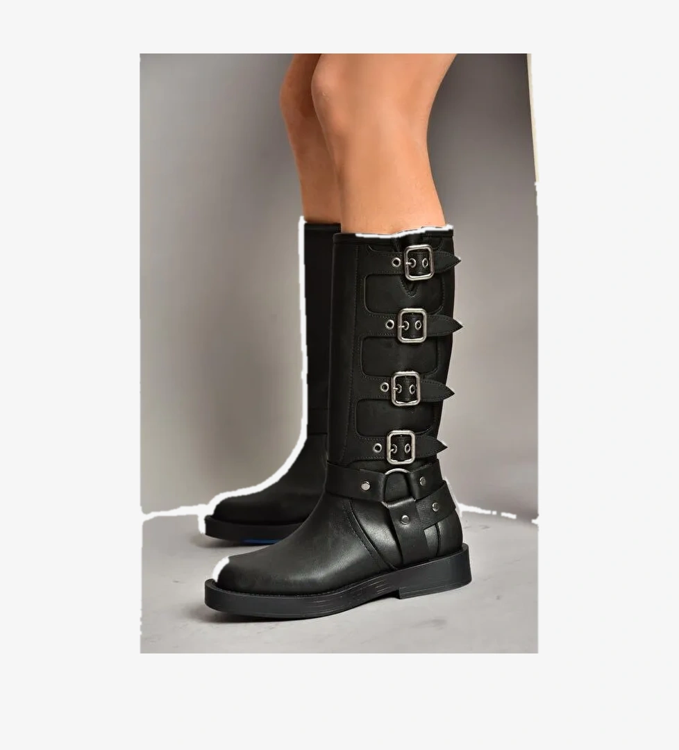 T9735702 Siyah Kadın Çizme - Görsel 1