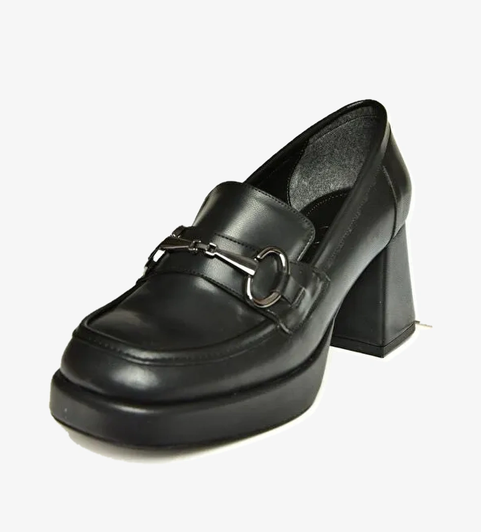 Fox Shoes T5696138 Siyah Bej Kadın Topuklu Ayakkabı model görseli