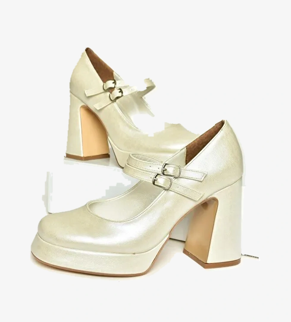 Fox Shoes T5696133 Sedef Kadın Topuklu Ayakkabı model görseli