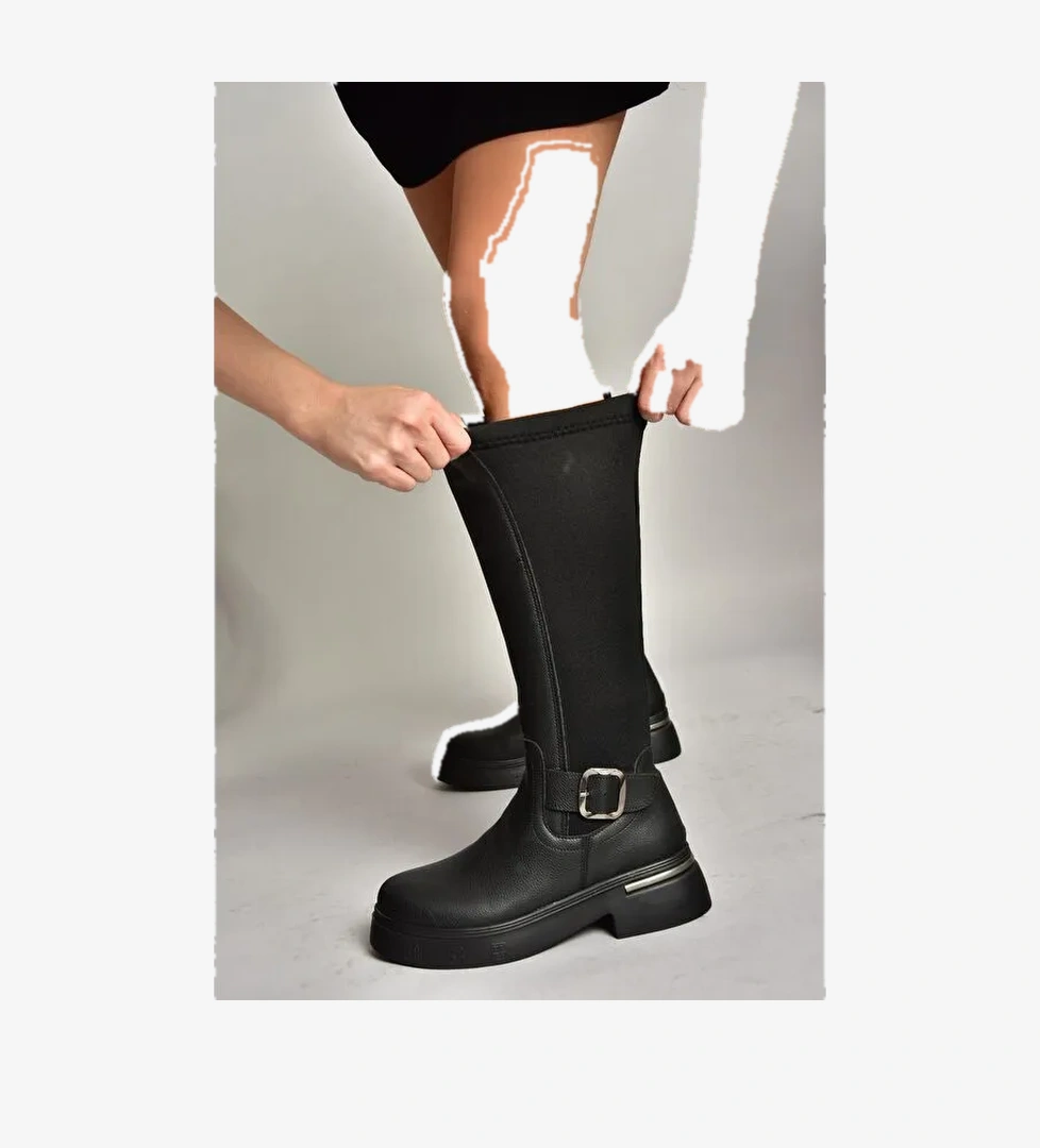 T9963320 Siyah Kadın Çizme - Görsel 1