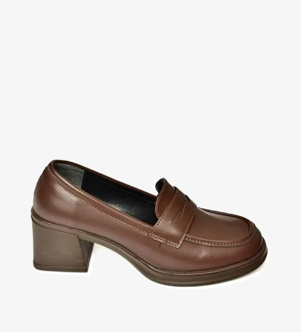 T8201453 Kahverengi Kadın Topuklu Ayakkabı