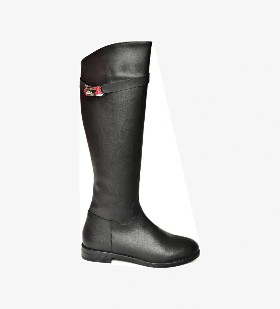 T848443409 Siyah Klasik Kadın Çizme - Görsel 1