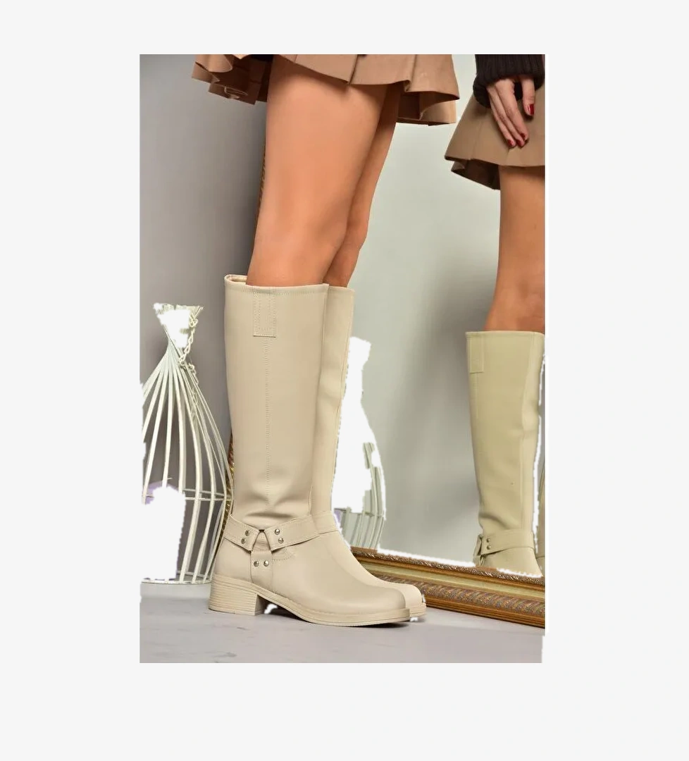 T4045500 Bej Kadın Çizme