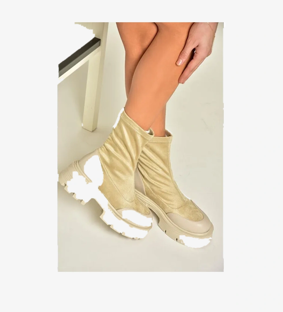 Fox Shoes T2670937 Bej Kadın Bot model görseli