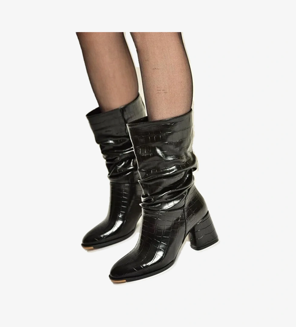 Fox Shoes T8482430 Kahverengi Siyah Kadın Bot model görseli