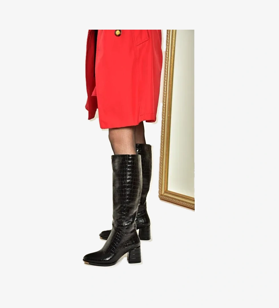 J848300111 Siyah Kadın Çizme - Görsel 1