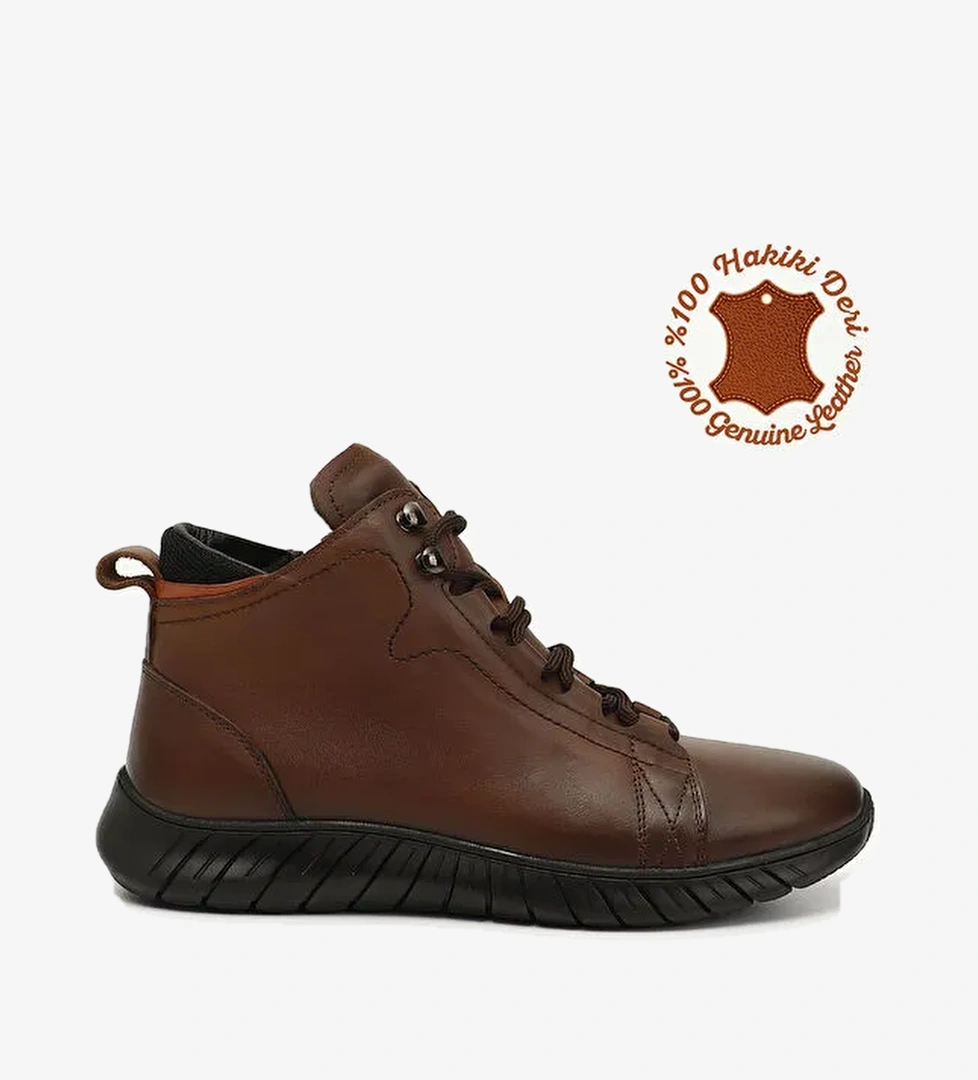 Erkek TABA Fermuarlı Hakiki Deri Outdoor Bot - Görsel 1