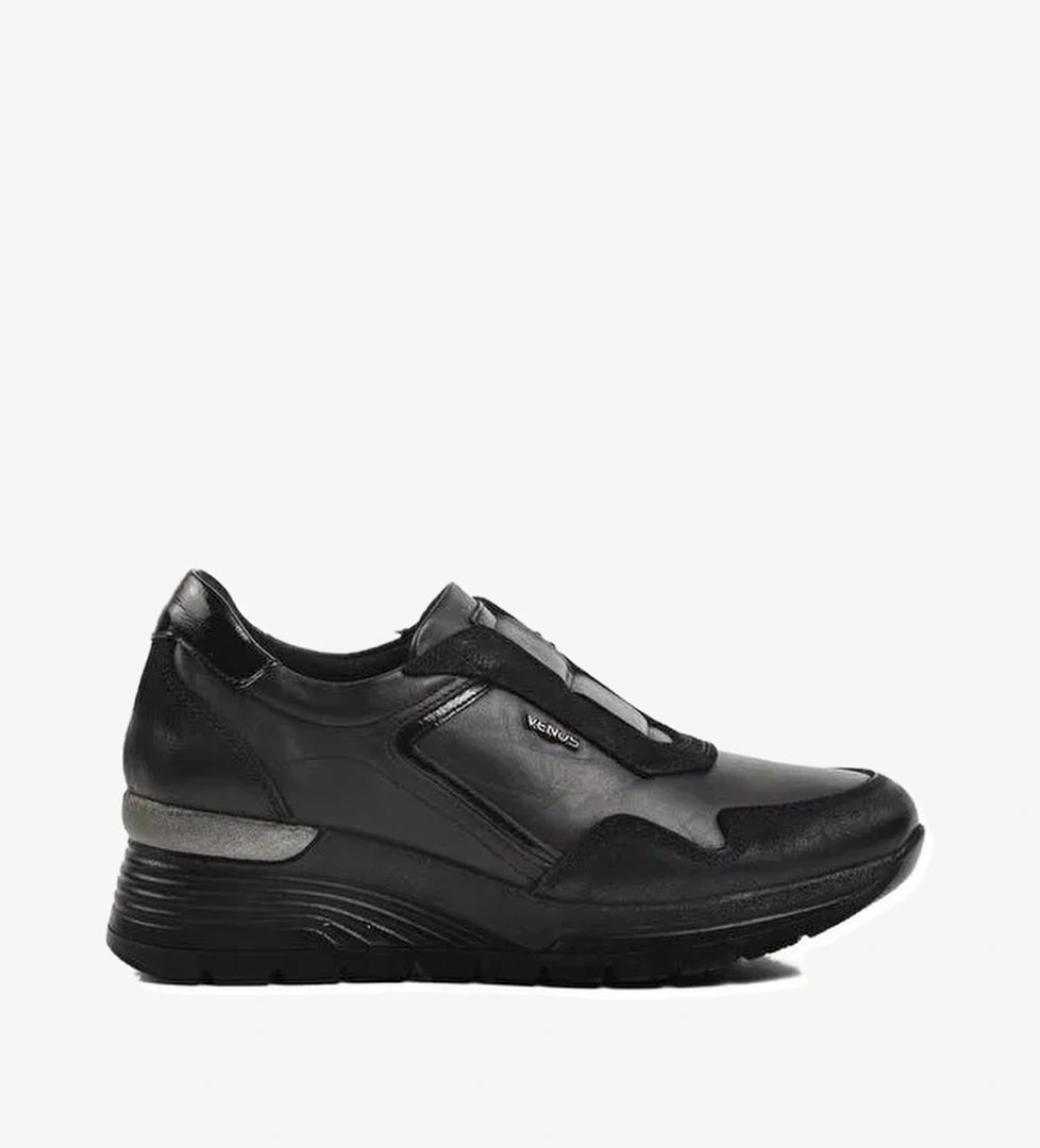 Siyah Hakiki Deri Kadın Casual Ayakkabı 2313042K - Görsel 1