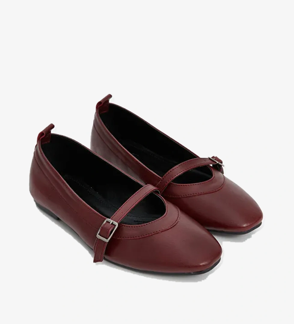 Lcw Steps Bej Lcw Steps Deri Görünümlü Kadın Babet Ayakkabı