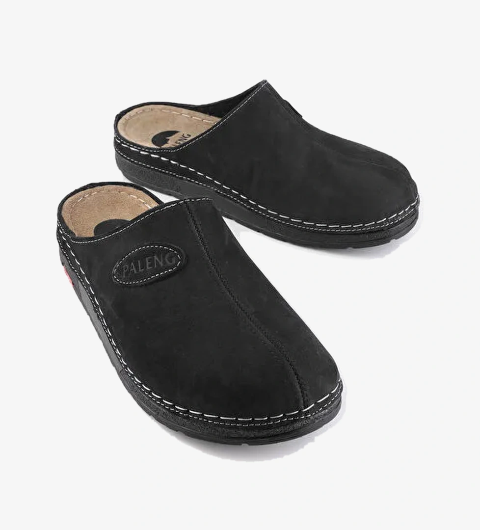 Kışlık Hakiki Deri Erkek Terlik - Görsel 1