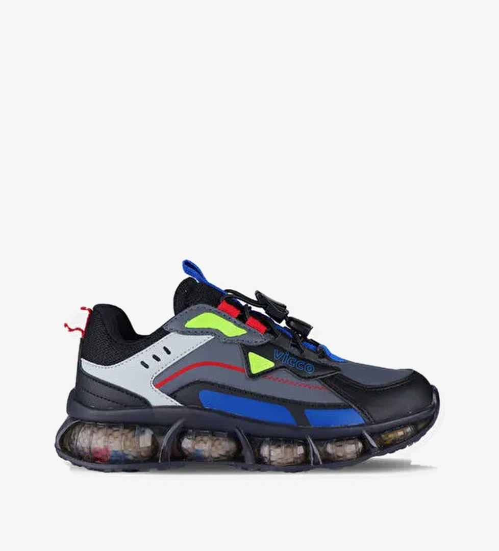 Lucio Havalı Taban Erkek Okul Öncesi Siyah Spor Ayakkabı - Görsel 1