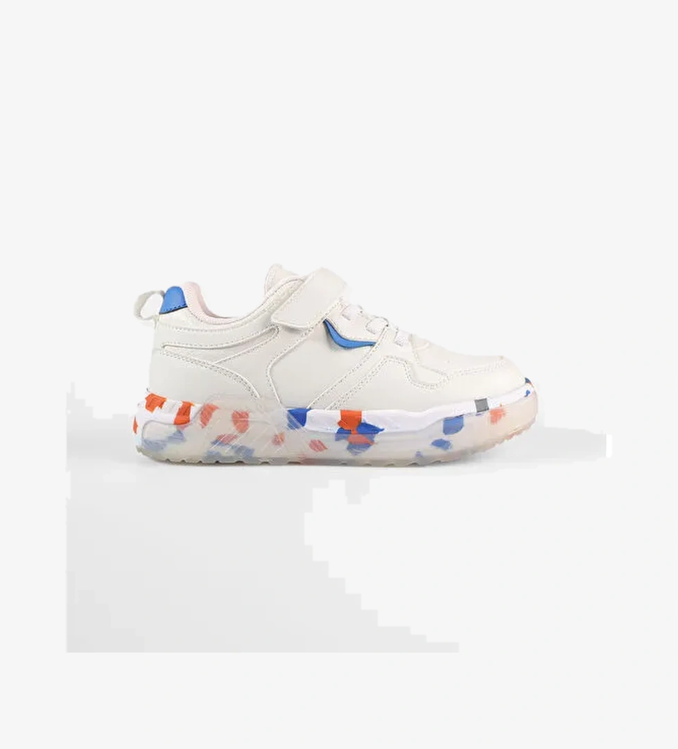 Monaco Hafif Erkek Çocuk Beyaz/Saks Mavi Sneaker - Görsel 1