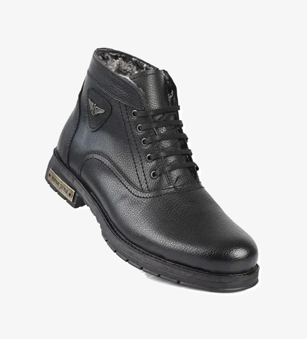 504 Soğuk Geçirmez Kürklü Unisex Çocuk Kışlık Fermuarlı Bot - Görsel 1