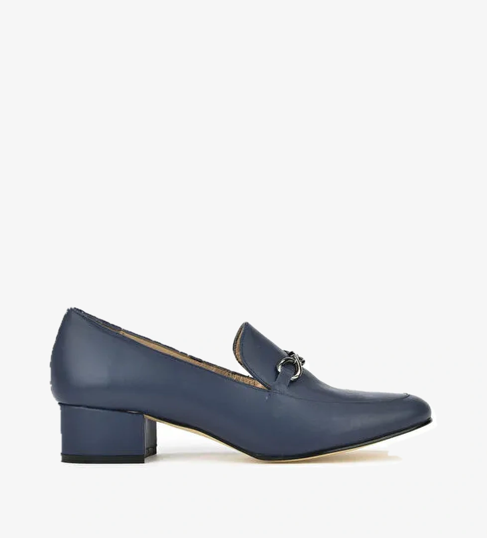 Kadın Hakiki Deri Topuklu Ayakkabı 1431030Z1607 Lacivert