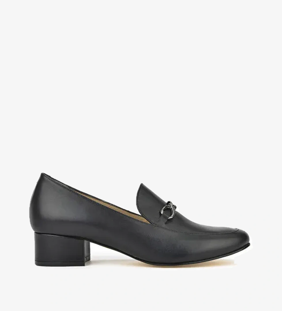 Kadın Hakiki Deri Topuklu Ayakkabı 1431030Z1607 Siyah - Görsel 1