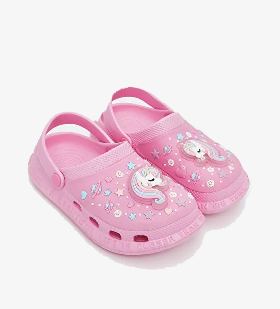 Baskılı Üstü ışıklı Kız Çocuk Plaj Sandaleti - Görsel 1