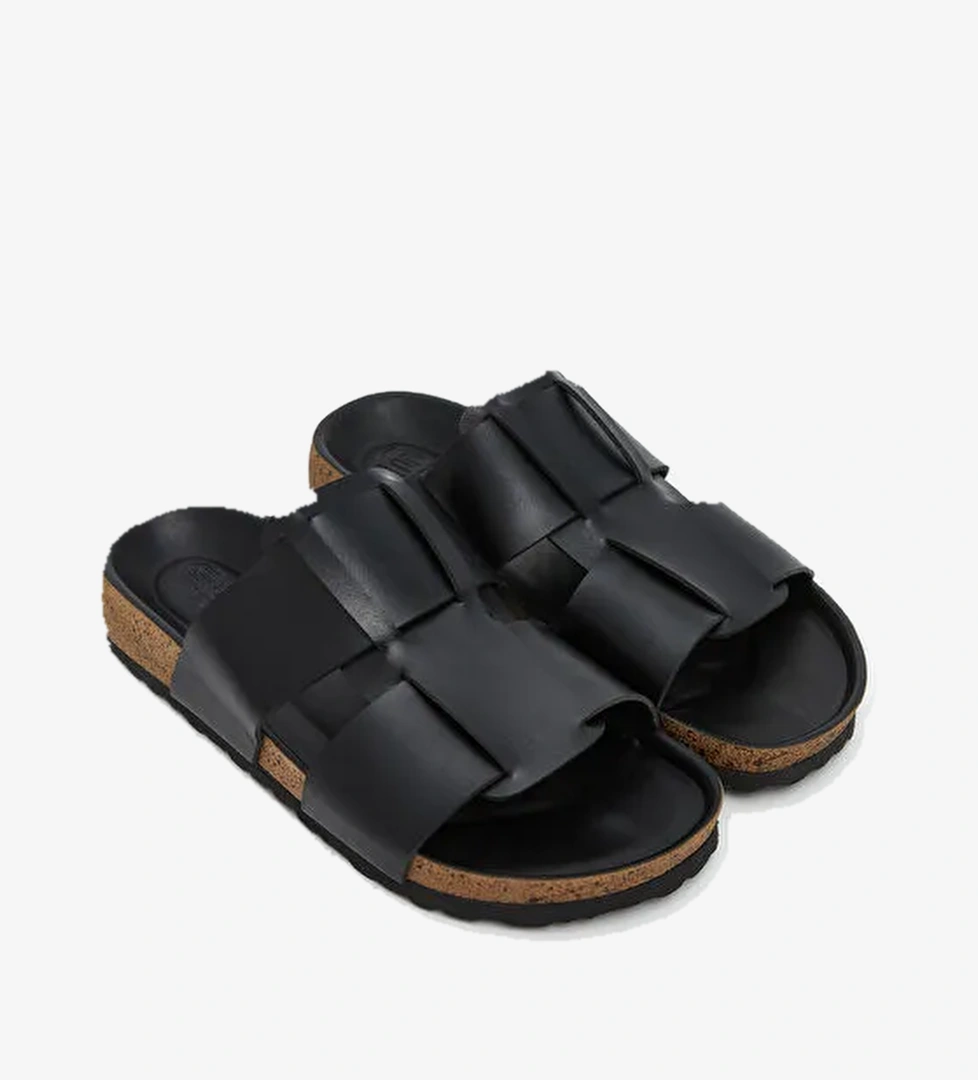 Deri Görünümlü Erkek Terlik - Görsel 1