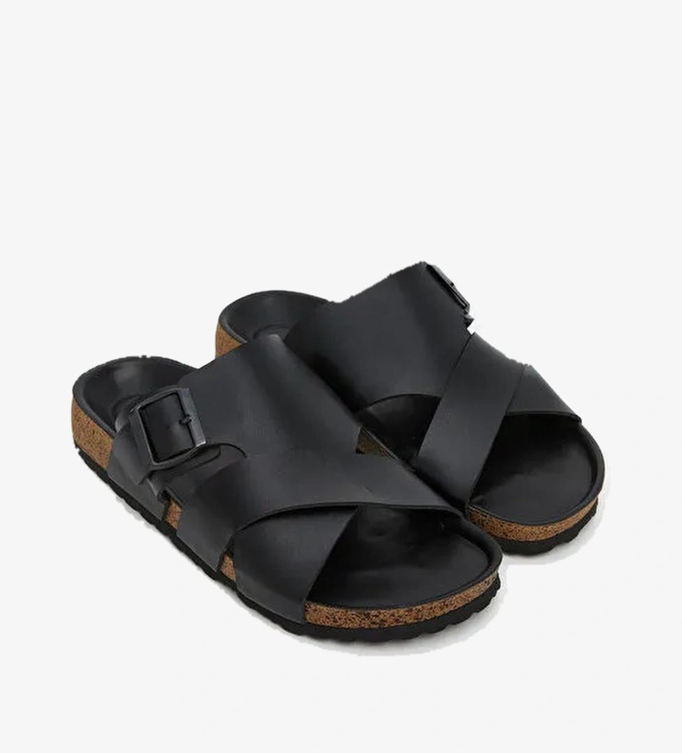 Deri Görünümlü Erkek Terlik - Görsel 1