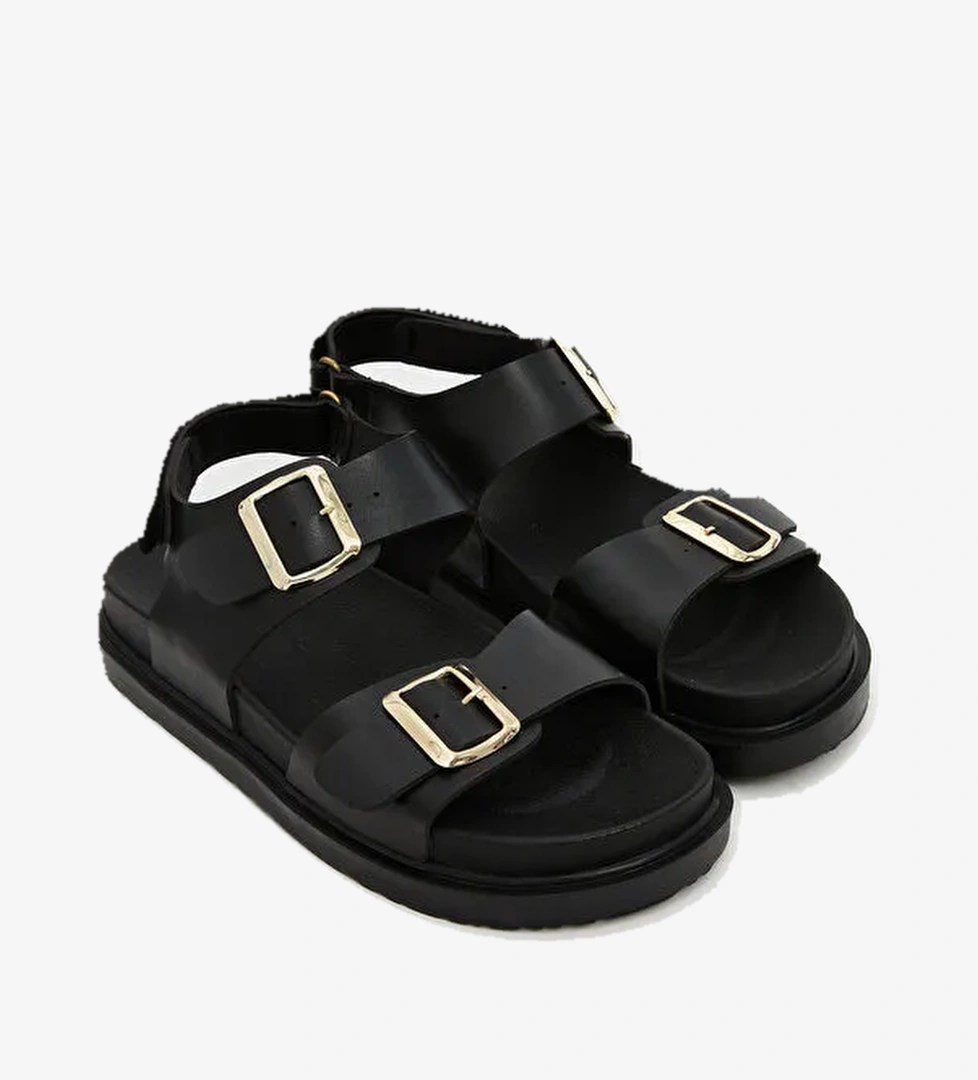 Lcw Steps Bej Lcw Steps Deri Görünümlü Kadın Sandalet