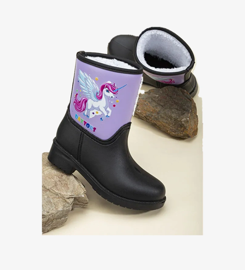 Prenses Su Ve Soğuk Geçirmez Kız Çocuk Kar Botu Ve Çizme