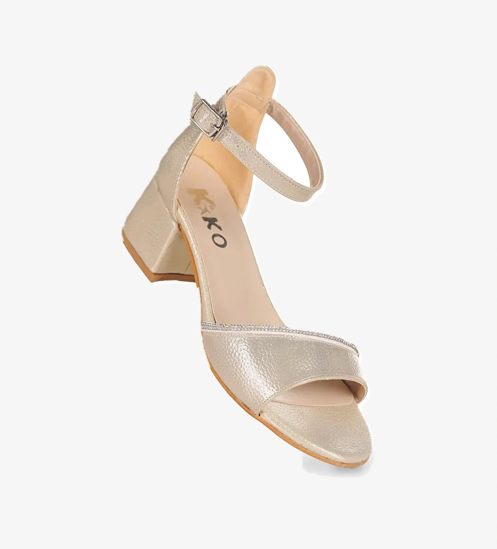 Elos Vakko Günlük Kız Çocuk 4 Cm Topuklu Sandalet Ayakkabı