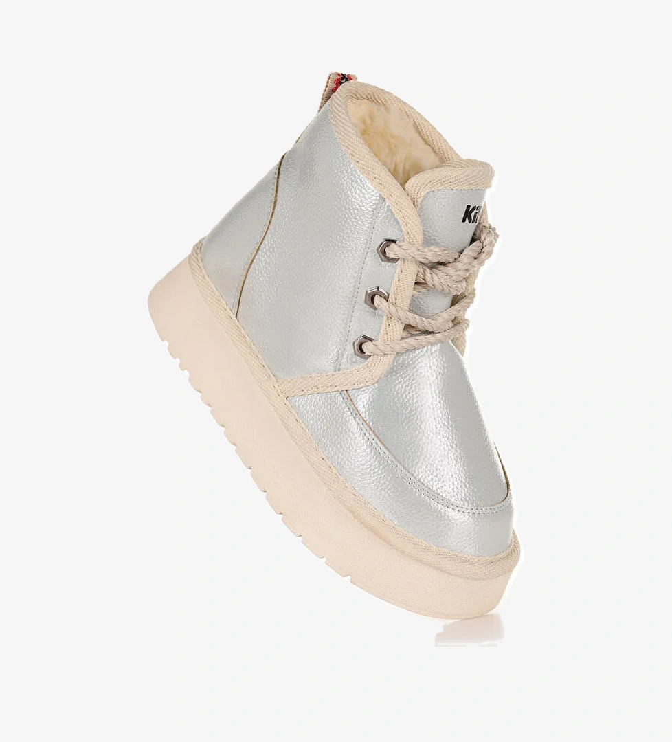 Buck Cilt Bağcıklı Kız Çocuk Bot Ayakkabı - Görsel 1