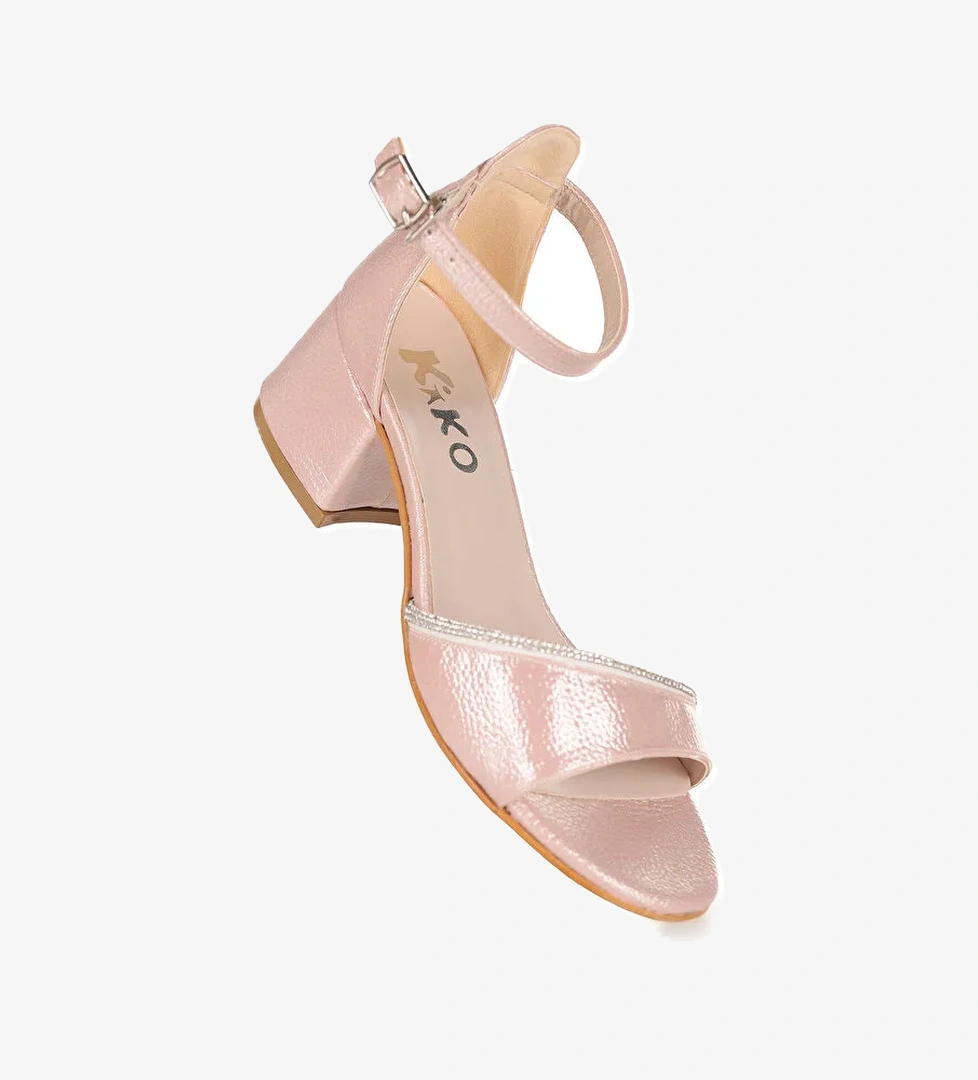 Elos Vakko Günlük Kız Çocuk 4 Cm Topuklu Sandalet Ayakkabı - Görsel 1