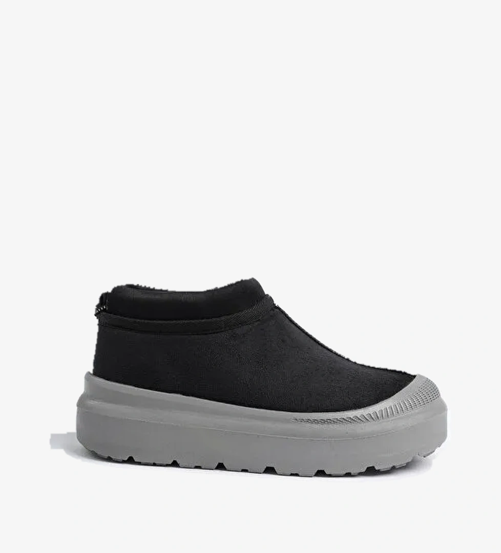 LUUQ Kadın Kalın Taban Içi Tüylü Günlük Mini Yarım Bot - Görsel 1