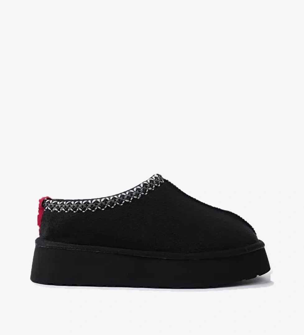 LİNG Kalın Taban Içi Tüylü Yuvarlak Burunlu Kadın Terlik