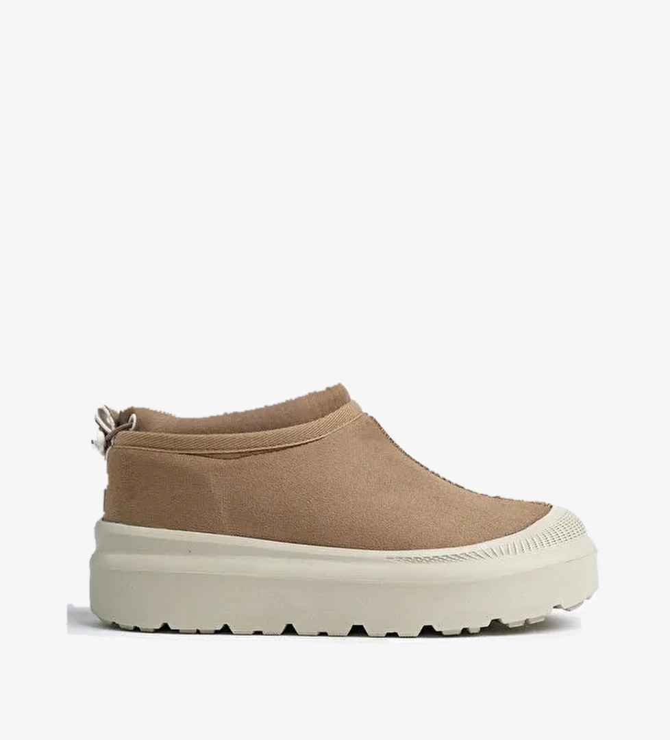 LUUQ Kadın Kalın Taban Içi Tüylü Günlük Mini Yarım Bot