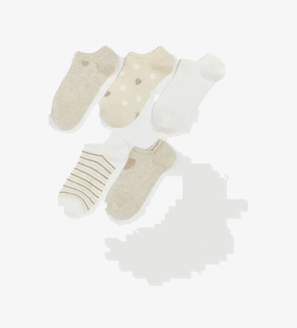 Desenli Kadın Sneaker Çorap 5'li - Görsel 1