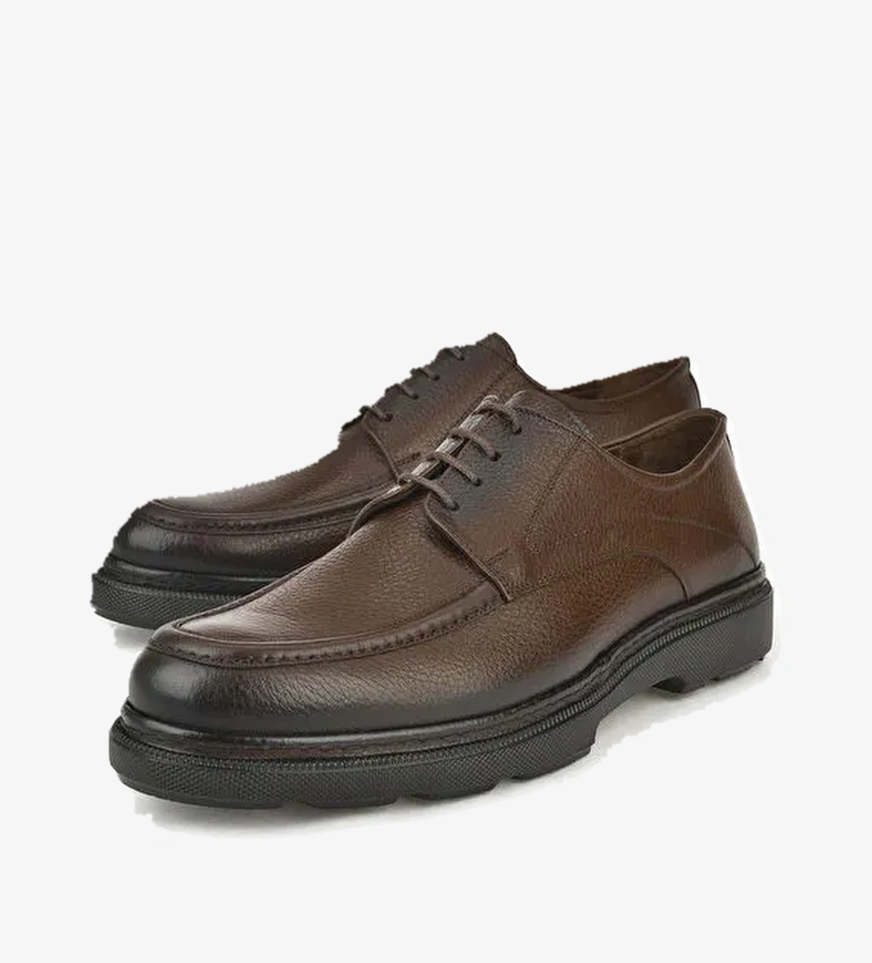 Erkek Hakiki Deri Ayakkabı 143745ZAB0707 Kahve