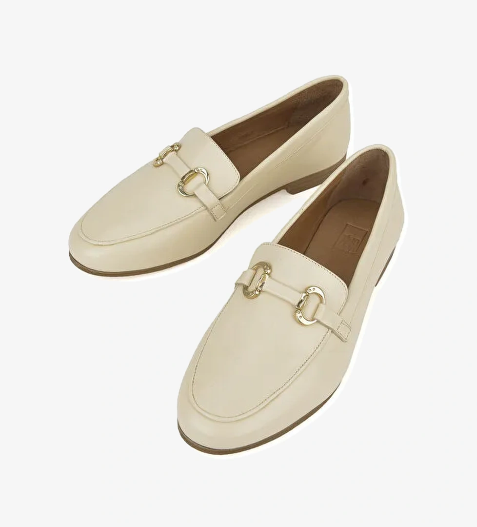 Hakiki Deri Kadın Ayakkabı 1411033Z24072 Krem - Görsel 1