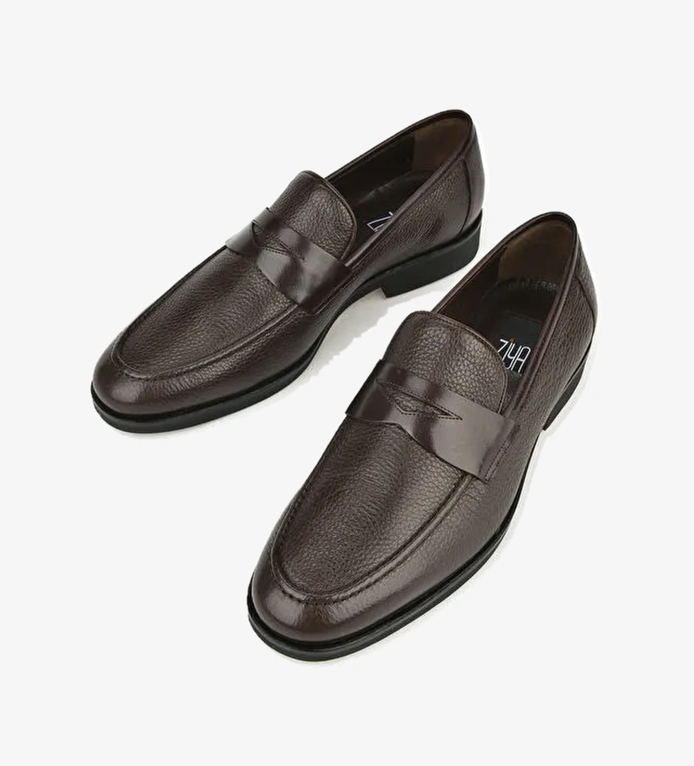 Erkek Hakiki Deri Ayakkabı 143145Z315 Kahve - Görsel 1