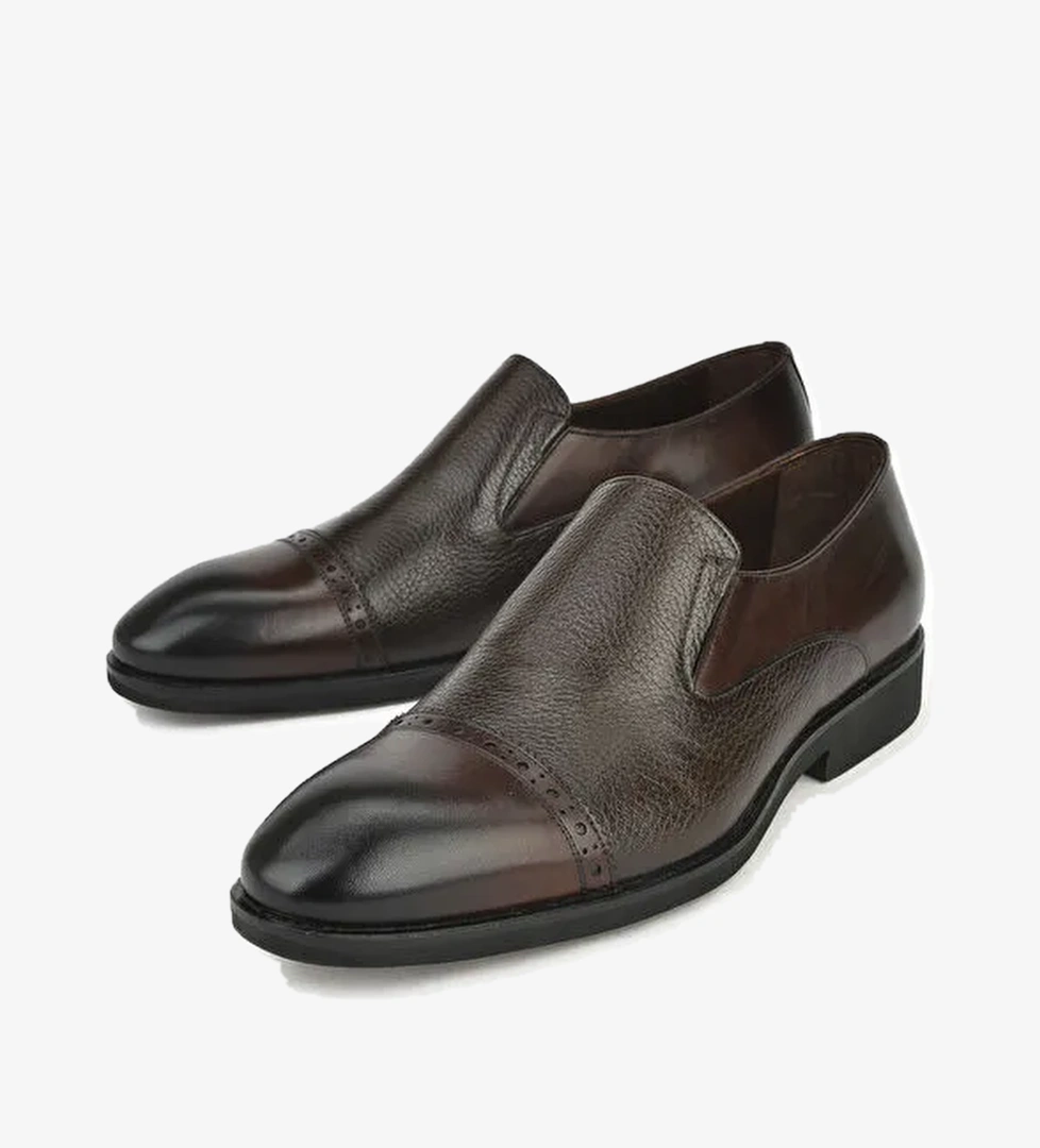 Erkek Hakiki Deri Ayakkabı 143145Z578 Kahve - Görsel 1