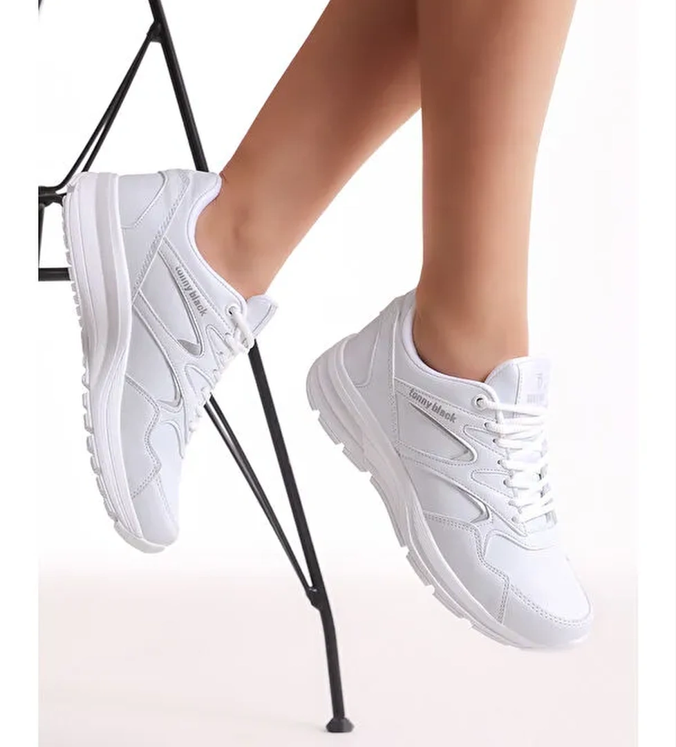Tonny Black Unisex Poli Taban Nefes Alabilen Kumaş Bağcıklı Spor Ayakkabı model görseli