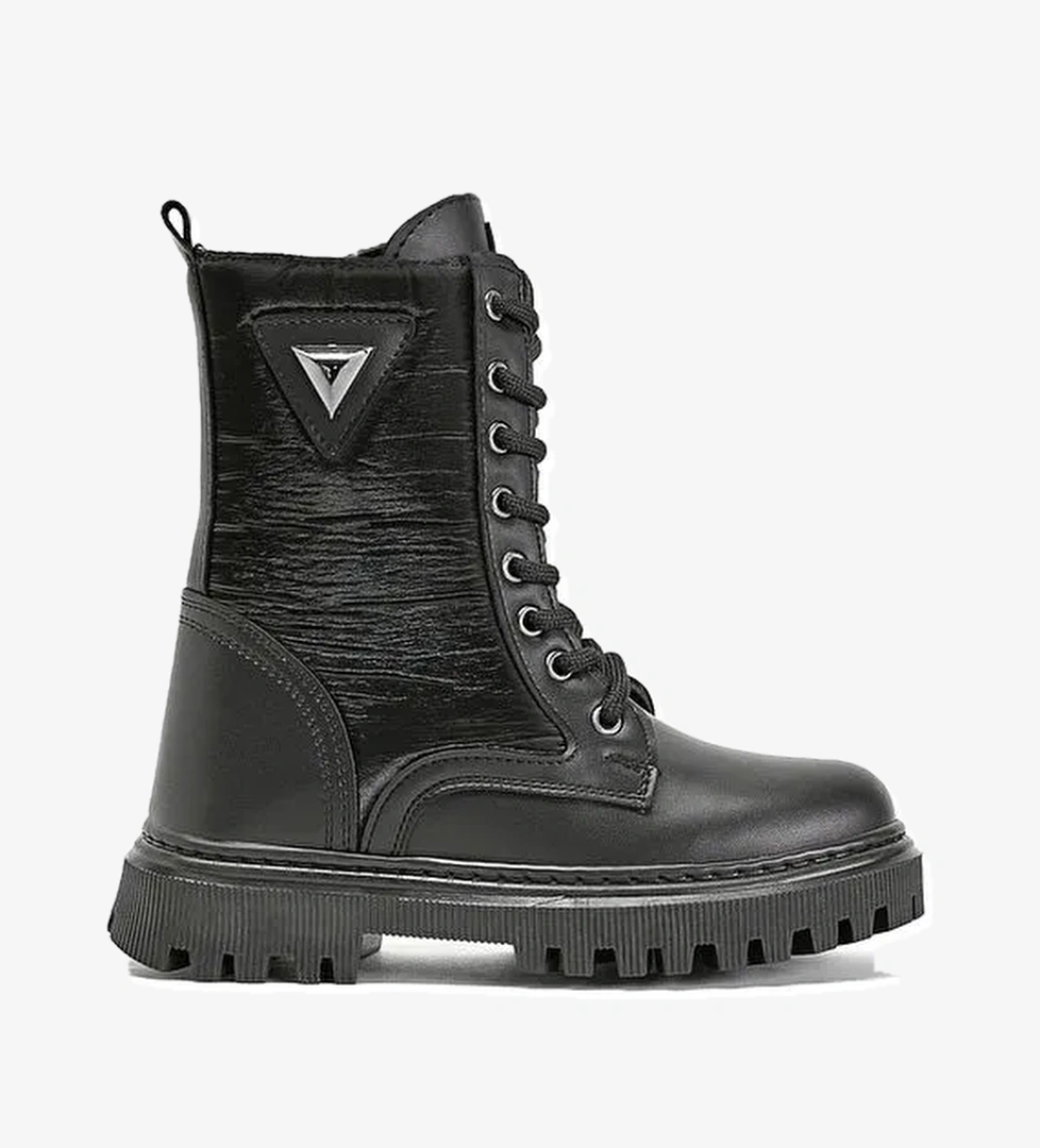 Tonny Black Siyah Tonny Black Cilt Termo Kız Çocuk Taban Bağcıklı ve Fermuarlı Uzun Bot