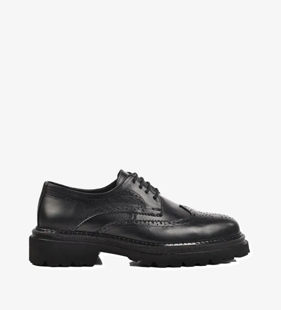 Siyah Hakiki Deri Erkek Klasik Ayakkabı Premium 260 M