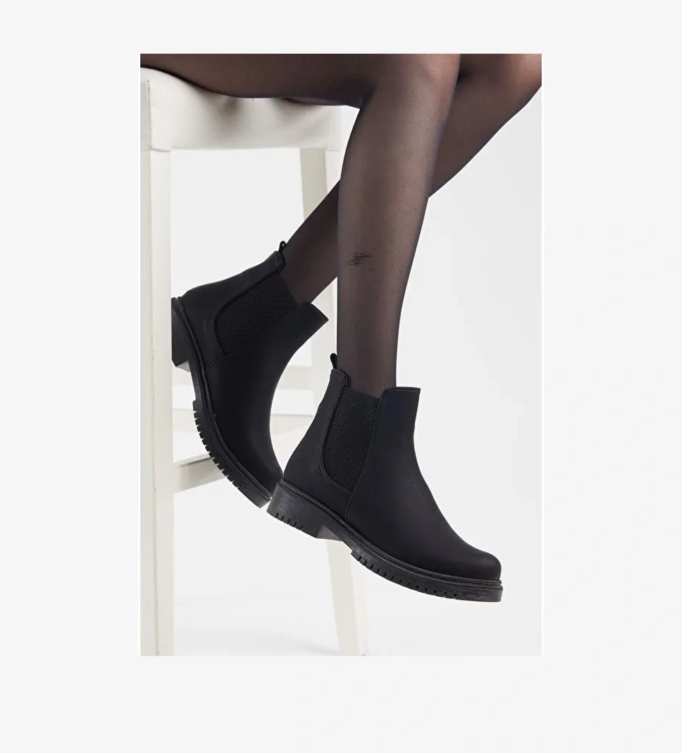 Tonny Black Siyah Tonny Black Süet Rahat Kadın Kalıp Lastikli Bot