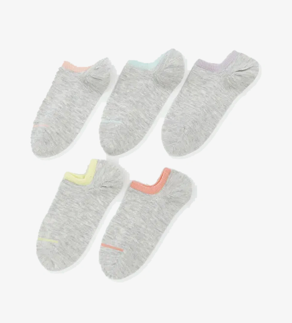 Kadın Düz Sneaker Çorap 5'li - Görsel 1