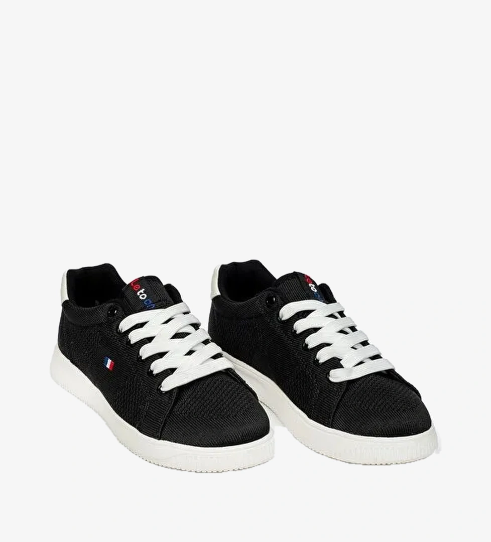 Yuvarlak Burunlu Bağcıklı Desenli Kadın Spor Ayakkabı - Görsel 1